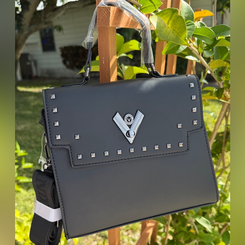 VALENTINO ORLANDI Studded Crossbody Black bag w/ Additional Wallet - Picture 3 of 15